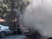 Возле Верховной Рады в Киеве загорелся внедорожник