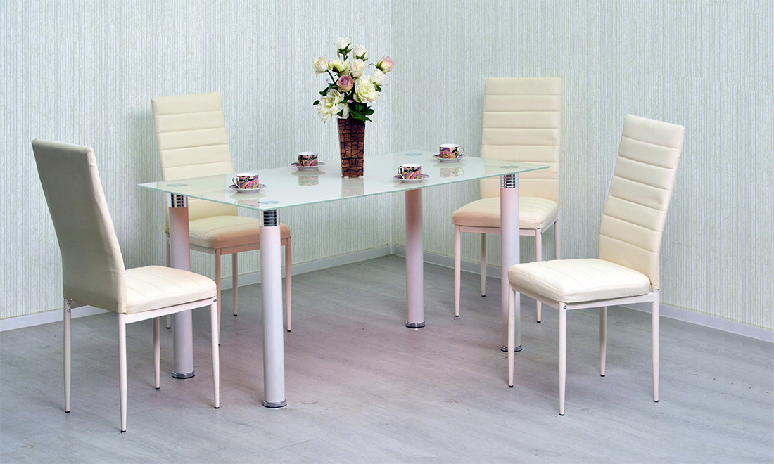 Современные столовые комплекты мебели: материалы и дизайн столов и стульев