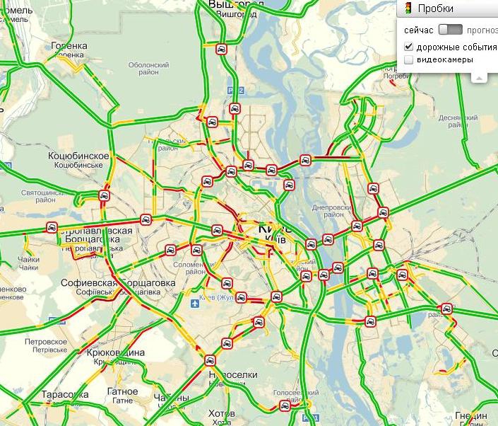 С утра Киев парализовали 10-балльные пробки