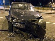 Ночное ДТП в Киеве: столкнулись БТР и два автомобиля