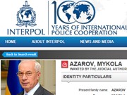 На сайте Интерпола появилась страница Николая Азарова