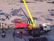 В Славянске демонтировали памятник Ленину